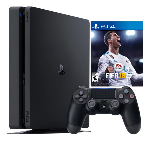 Sony PlayStation 4 Slim 1TB FIFA 18 Bundle  color negro azabache