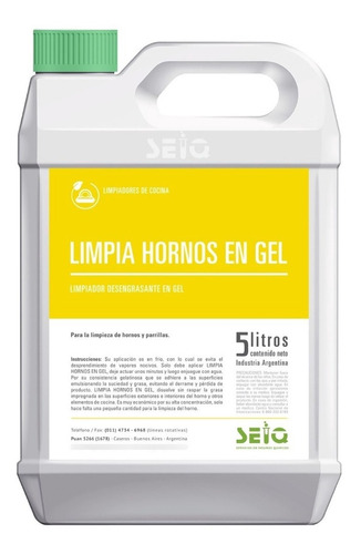 Limpia Hornos En Gel Seiq - Limpiador Desengrasante