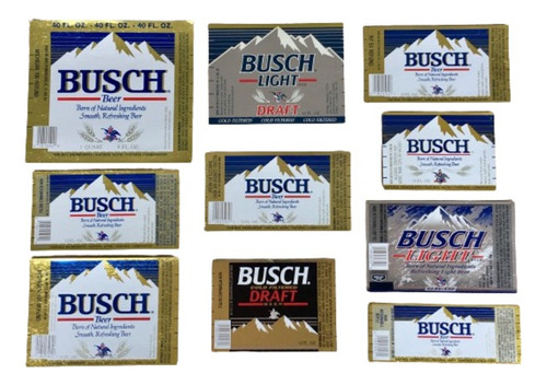 Rótulos Cerveja Busch Originais Sem Uso - Importados Bu04