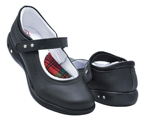 Zapato Niña Chabelo 32901-6 Piel Negro Escolar 22 Al 27