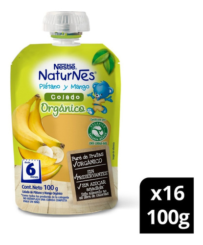 Compota Nestlé® Naturnes®  Plátano Mango 100g Pack X16