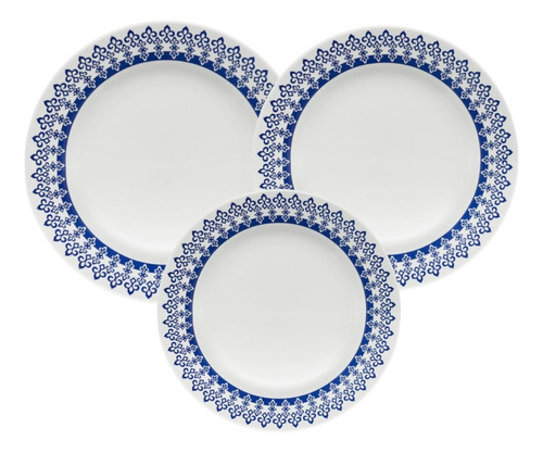 Juego Vajilla X12 Piezas Set Grecia Platos Ceramica Oxford