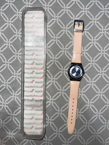 Reloj Swatch Irony Stainless Steel Malla Cuero Rosa