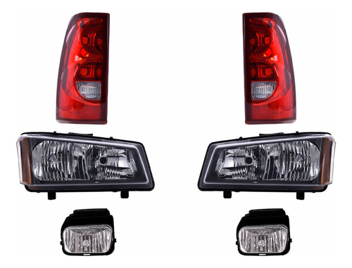 Paq Calaveras Y 4 Faros Silverado 2003/2004 Depo