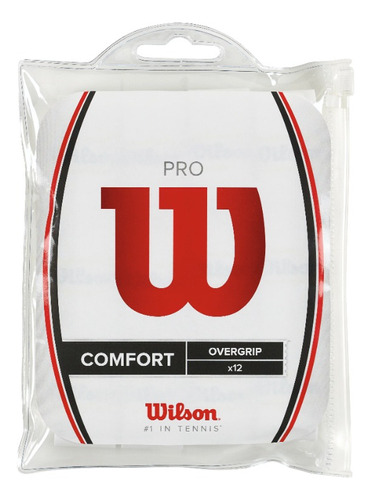 Pack X 12 Cubregrips Wilson Pro Overgrip Liso Tenis Padel Color Liso Blanco