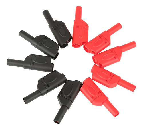 Enchufe Tipo Banana, 10 Unidades, 4 Mm, Rojo Y Negro, Totalm
