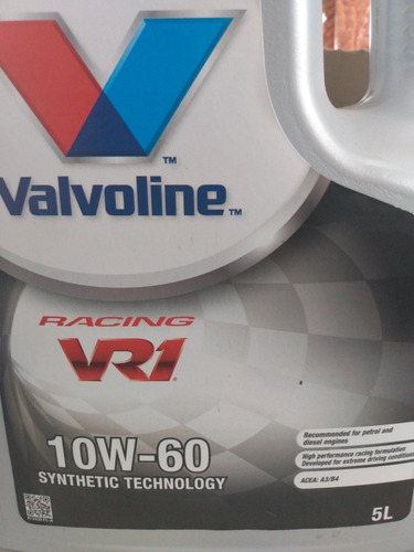 Valvoline Racing Vr1 10w60 - Bidón 5 Lts