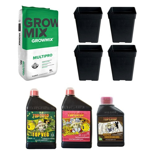 Kit Cultivo Growmix 80l Top Crop Ciclo Completo Macetas Koi