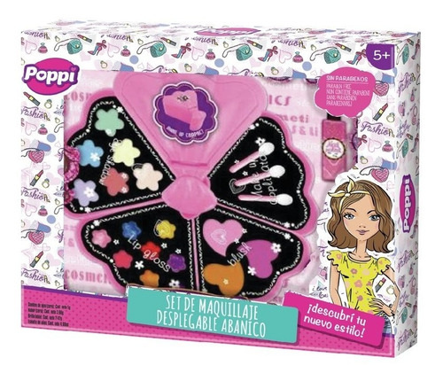 Imagen 3 de 6 de Poppi Set Maquillaje Desplegable Abanico Int S21517s-1 Sudam