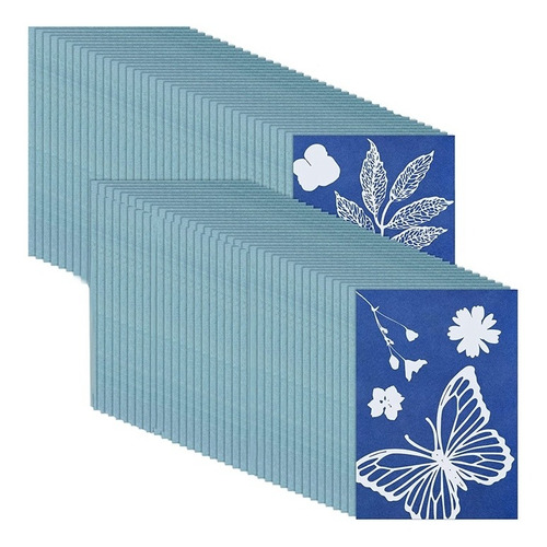 Kit De Papel De Cianotipo Con Estampado Solar De 73 Piezas,