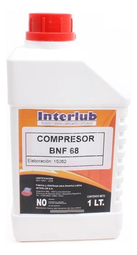 Aceite Para Compresores Bnf 68 X 1lt