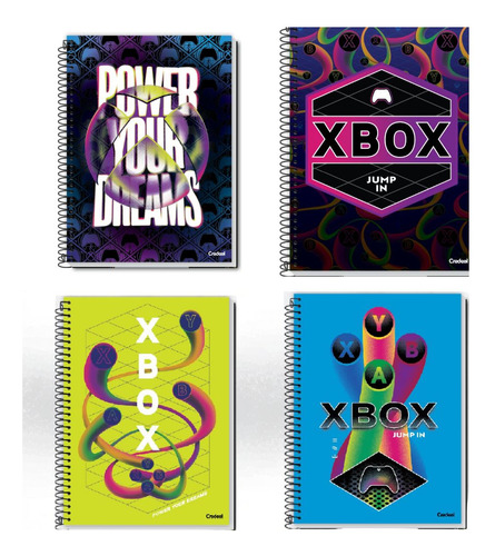 Caderno Credeal X-Box 160 folhas  10 assuntos unidade x 1 27cm x 20cm cor colorido