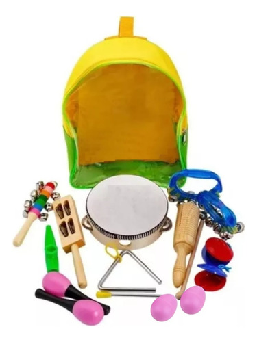 Kit Bandinha Kids Percussão Infantil 10 Instrumentos