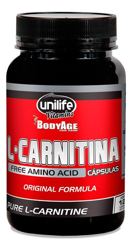 L-carnitina 1900mg Unilife 120 Cápsulas