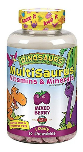 Vitaminas Y Minerales Kal Para Niños Multisaurus | Sabor A B