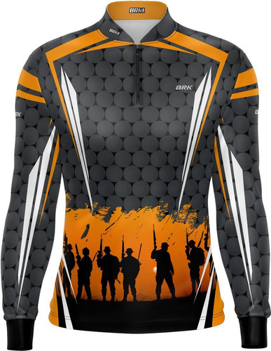 Imagem 4 de 7 de Camiseta Airsoft Brk Cinza Com Laranja Com Fpu 50+