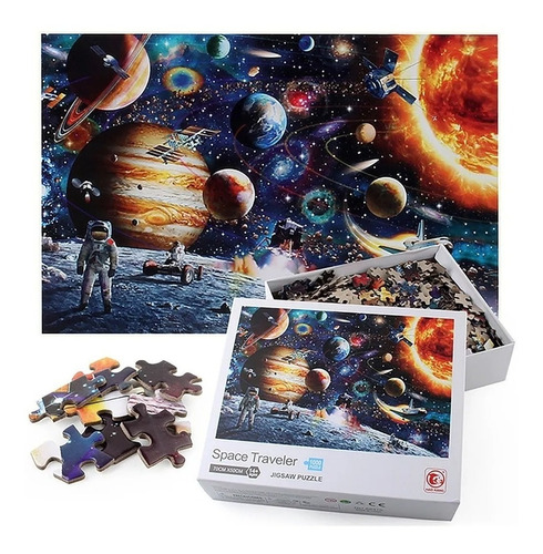 Imagen 2 de 5 de Rompecabezas 1000 Pzas Puzzle Astronauta Espacio Universo Ed