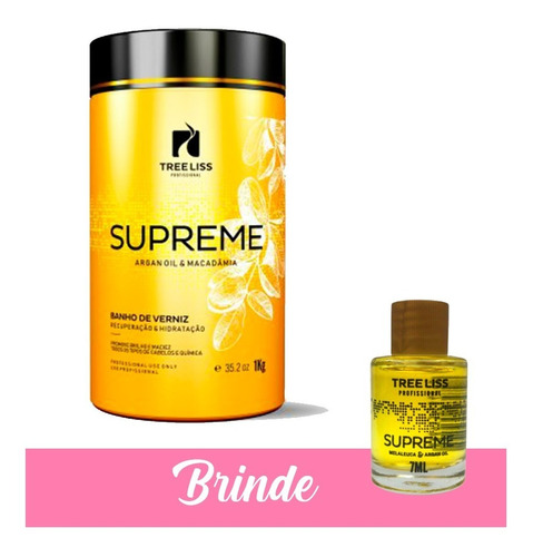 Banho De Verniz Supreme 1kg Tree Liss + Óleo Argan 7ml