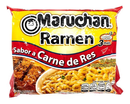 Maruchan Ramen Fideos Instantáneos Sabor Carne De Res 85 Gr