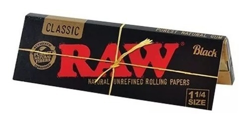 Sedas Raw Classic Black 1 1/4 Papel Rolling X 4 Unidades