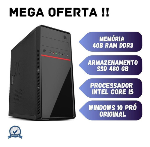 Imagem 1 de 2 de Cpu Intel Core I5 4gb Ram Ssd 480 Win10 Gravador De Dvd