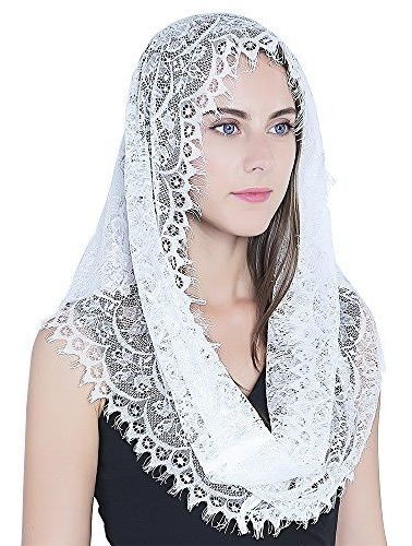 Blanco Infinity Bufanda Mantilla  Velo Católica Iglesia Vel