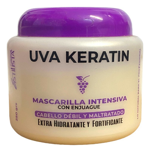 Mascarilla Capilar Estilista Uva Keratin Cabello Débil 250g