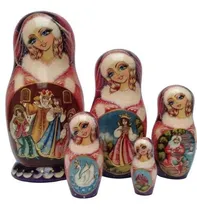 Comprar Muñeca Matrioska Rusa Decoracion Madera Para Bazar 21 Cm 5pc