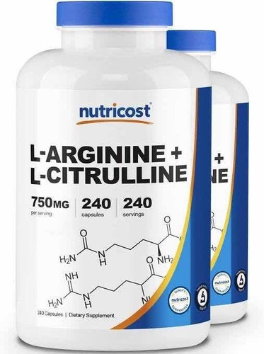 Arginina Citrulina L Arginine L Citrulline 240 Cápsulas