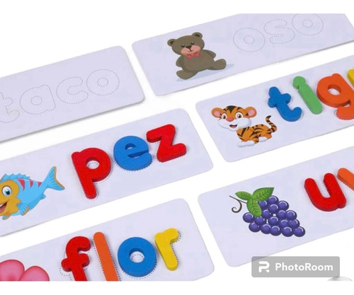 Cartas Didácticas Juego De Aprendizaje Madera Niños Español