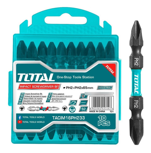 Set Puntas Impacto Ph2 X65mm Dobles X10 Total tacim16ph233 P