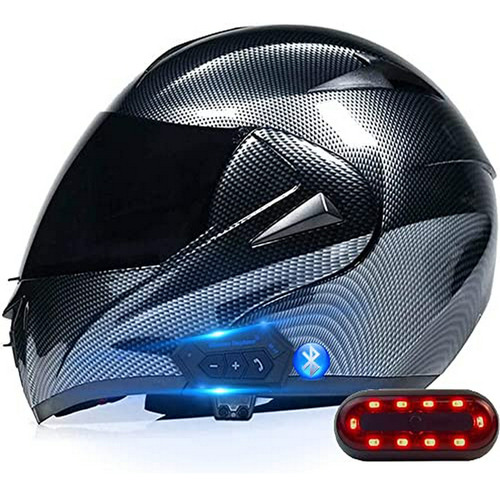 Casco De Motocicleta Modular Integrado Con Bluetooth, Con Vi