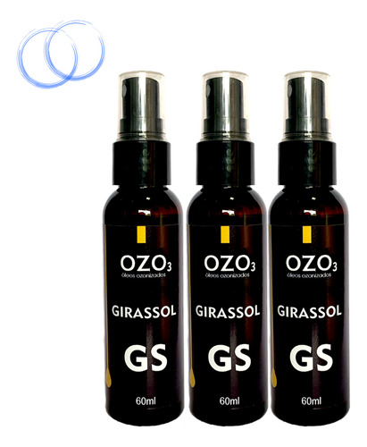  3 Óleo Ozonizado De Girassol Ozo3 Ozônio 60ml Tópico Fragrância Natural Tipo de embalagem Spray