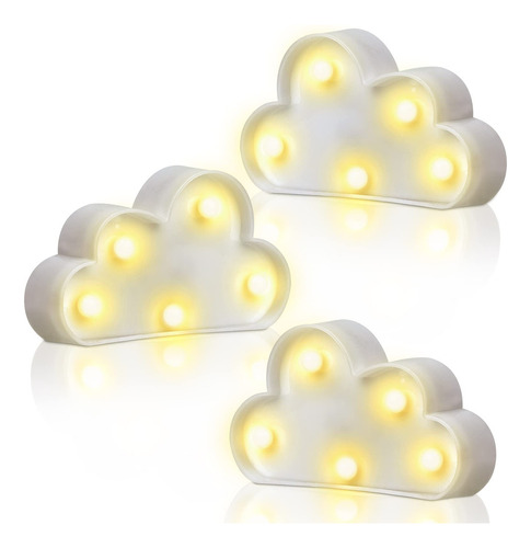 3 Luces Led De Nube Nocturna Que Se Pueden Colgar En La Pare