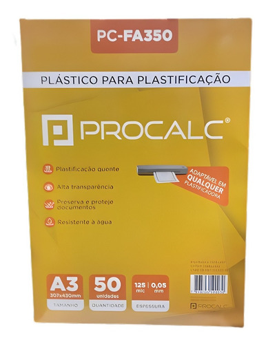 Plastico Para Plastificação Tamanho A3 307x430mm - Pacote 50