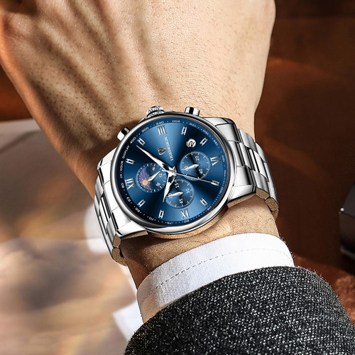 Relojes Para Hombre Lige Casual Acero Reloj Impermeable