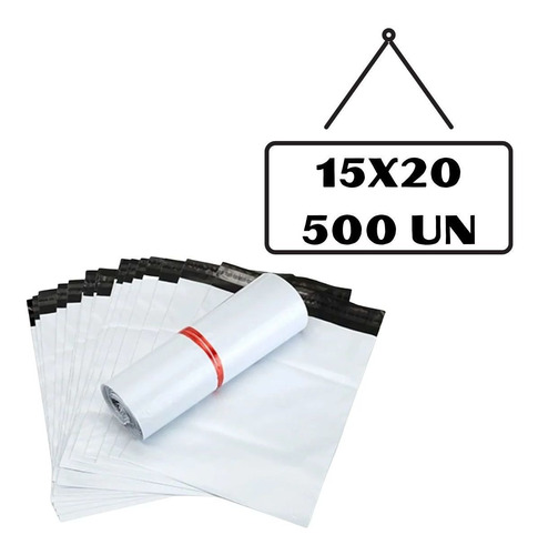 Envelope Branco Segurança Saco Embalagem 15x20 15 X 20 500