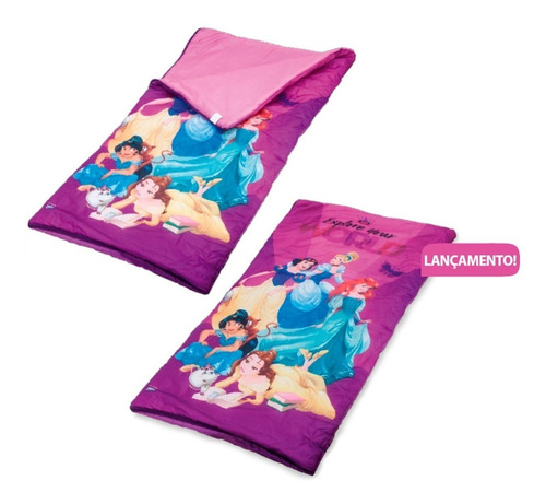 Saco P/ Dormir Infantil Princesas Disney C/ Bolsa Zippy Rosa