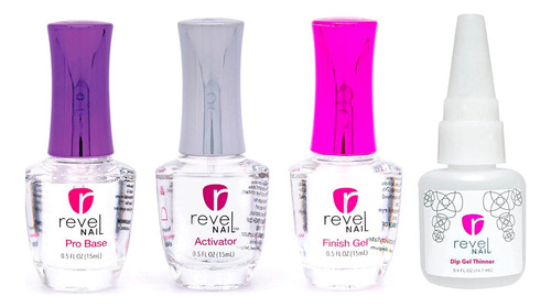 Revel Nail Juego Líquido De Polvo De Inmersión: Capa Base De