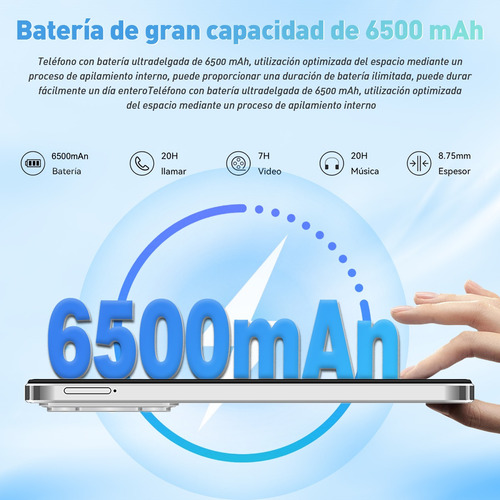 Teléfono 10gb + 128gb Android 14.0 Dual Sim Octa-core Batería 6500mah 6.56 Pulgadas 21mp Camara Smartphone Celular