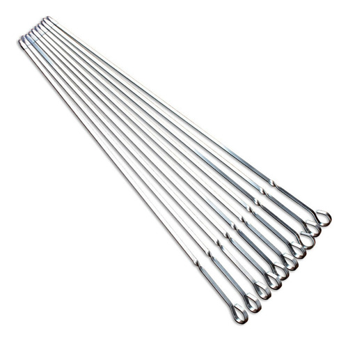 15 Pinchos Para Barbacoa De Acero Inoxidable Brochetas 43cm