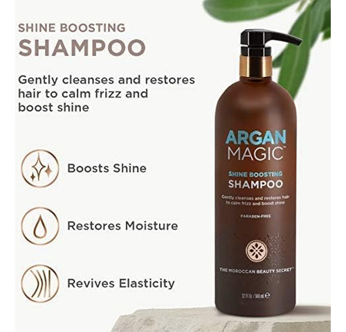 Argan Magic Shine Boosting Shampoo - Limpa Suavemente E Rest