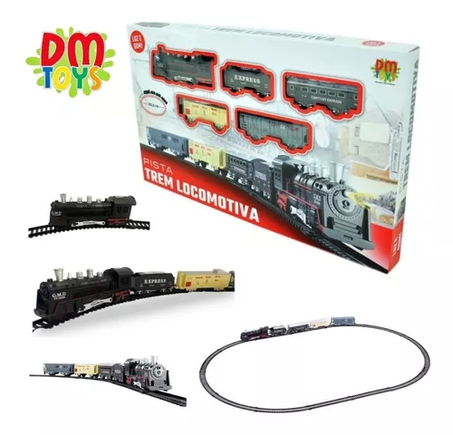 Comprar Ferrorama Pista Trem Locomotiva Luz e Som Dm Toys