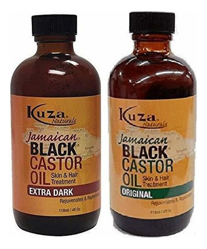 Kuza Naturals Combo De Aceite De Ricino Jamaicano Extra 