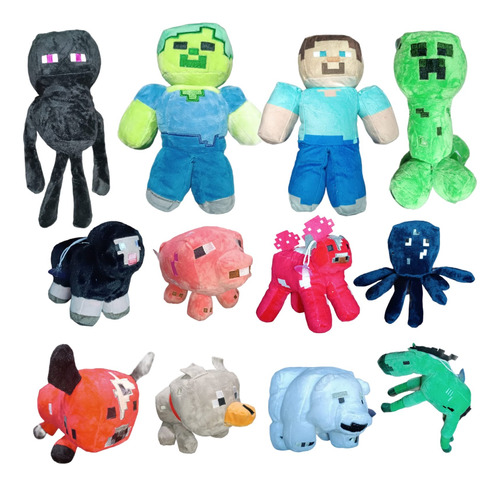 Peluche Minecraft Steve Creeper Enderman - Varios Modelos