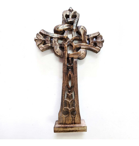 Cruz Cruces Crucifijo De Madera Artesanal Para Pared 41cm