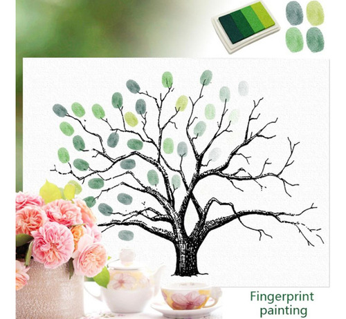 Libro De Registro De Invitados Con Inkpad Tree