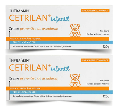Cetrilan Creme Preventivo De Assaduras Kit Com 2 De 120g