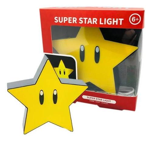 Lampara Nocturna Super Mario Bros Estrella Con Sonido