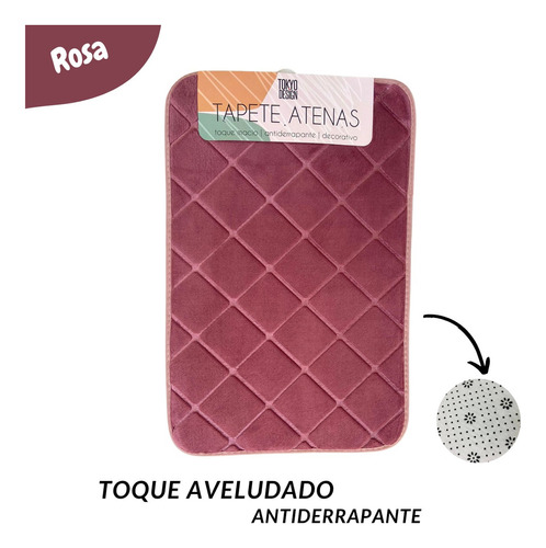 Kit 2 Tapetes Banheiro Antiderrapante Supersoft Super Macio Cor Rosa